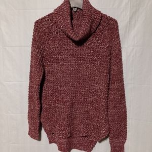 Poof! Chunky Cowl Neck Sweater, Size Large, Tunic, Warm & Cozy